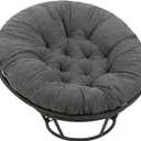 Papasan Chair Cushion 44" X 44", Corduroy Round Supportive Cushion (Without Chair), Set of 1, Grey
