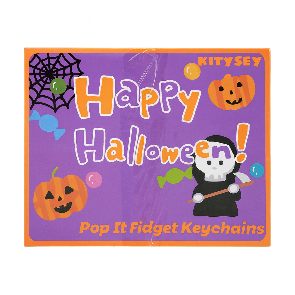 Happy Halloween Pop It Fidget Keychains 20 Pcs Pack of 3