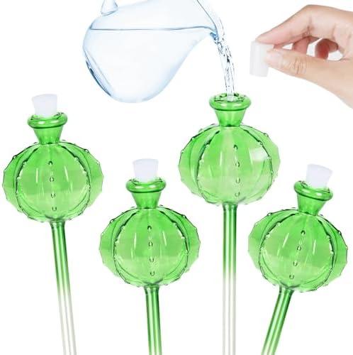 KGCCIZI Self Watering Planter Insert. Plant Watering Devices. Plant Watering Bulbs. 2-PCS Plant Watering Globes. Green Colors Cactus Shape Self Watering Globes Medium Size. Plant Lover Gifts