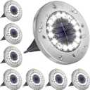 NFESOLAR Solar Lights Outdoor with 16 LEDs, Bright Solar Ground Lights Outdoor Waterproof for Yard Garden Lawn Walkway Driveway (White 8 Pack)