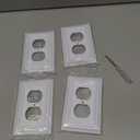 Pure White Decorative Outlet Covers Wall Plates, Bamboo Fiber Light Switch Covers, Natural Material Electric Receptacle Switch Plate Outlet Cover of various styles (1 Gang Duplex 4 Pack)