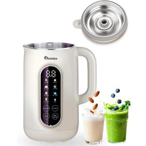IAGREEA 10-in-1 Nut Milk Maker Machine 304 Stainless Steel Lid BPA Free, 35oz Soy Milk Maker for Homemade Milkshake/Nut/Oat/Plant-Based Drink, 10 Blades Blenders with Delay Start/Boil Water/Self Clean