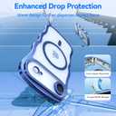 for iPhone Air Case: [Cute Wave Frame][Fit for MagSafe] Military Drop Shockproof Protection, Camera Protective, Glossy Slim Magnetic Wavy Phone Cover for Women Girls 6.5'', Clear/Blue