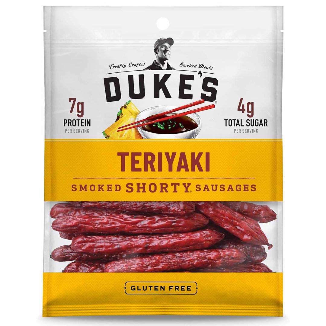 Duke's Pork Teriyaki Smoked Shorty Sausages, 7g Protein Per Serving, 5 oz. (EXP 09/13/26)