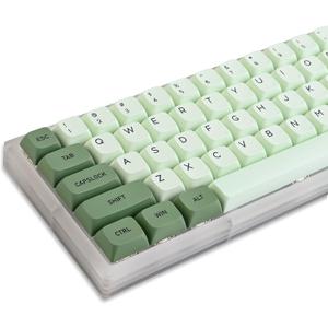 Matcha Keycaps PBT Dye-Sublimation XDA Profile English Custom Keycaps 60 Percent ANSI US Layout for 61 64 68 87 104 108 Mechanical Keyboard(Matcha) (green tea)