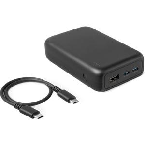 Amazon Basics High-Capacity Portable Charger Power Bank with 3-Port Output, 20,000 mAh, Black