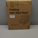 Folding 2-Step Stool for Adults Kids Non-Slip Collapsible Portable Step Stool for Kitchen Home Toilet Bedroom Office Bathroom Rv,Holds 300 Lbs(Grey) (Gray)