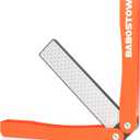 Diamond Knife Sharpener Tool, 400/1000 Grits Double Sided Diamond Sharpening Stone Tool, Manual Knife Sharpener Tool, Portable Folding Knife Sharpeners for Kitchen and Outdoors - Orange