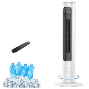 Windowless Portable Air Conditioners, 38’’ Evaporative Air Cooler w/Remote, 2.5L Water Tank & 4 Ice Packs, 12H Timer Auto-off, 70° Oscillating, Quiet Cooling Tower Fan For Bedroom Living Room Office