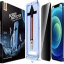 MAGIC JOHN 2 Pack for iPhone 12/12 Pro 6.1 inch Privacy Glass Screen Protector, Auto Dust-Elimination Installation, Bubble Free, Easy Installation