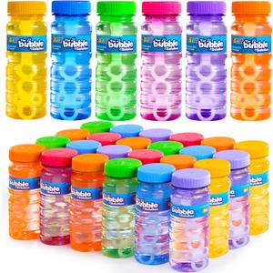 JOYIN 24 Pcs Bubble Bottles with Wand Assortment for Kids, 4oz Blow Bubbles Solution Novelty Summer Toy, Party Favors, Birthday, Outdoor & Indoor Activity