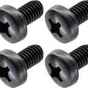 Black License Plate Screws for Audi and VW, Phillips Machine Pan Head 18-8, Stainless Steel, M6-1.0 x 8 mm Bolt (Pack of 4)