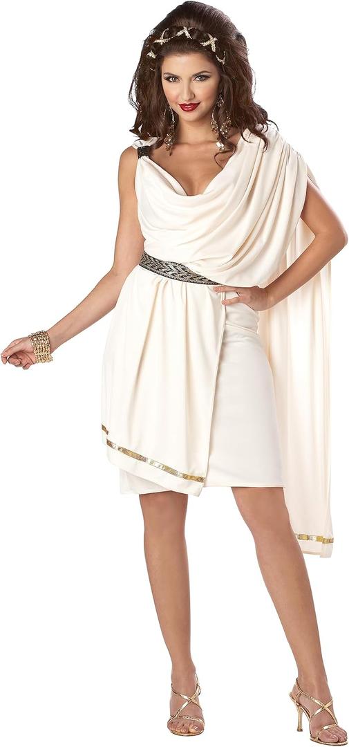 California Costumes womens Women's Deluxe Classic Toga (Small(6-8), Ivory)