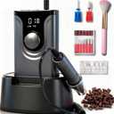 Lumcrissy Professional Nail Drill ,Electric Nail File Machine Nails Drill Kit ,Rechargeable Drill Bit Nail File Buffer Tools for Salon Manicure Pedicure (Gray)