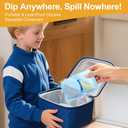 KITHELP Reusable Snack Containers with Lids, 2 Compartment Silicone Snack Prep Containers with Spoons and Forks, Double Compartment Condiment Box Salad Sauc for Portion Control, Travel4 pack