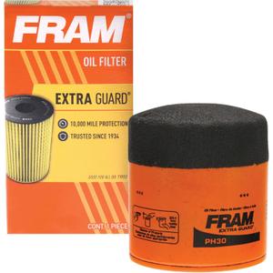 FRAM Extra Guard PH30 10K Mile Change Automotive Replacement Interval Spin-On Engine Oil Filter for Select Vehicle Model Years, Vehicle Engine Protection Oil Filter for Everyday Drivers (No Size)