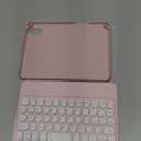 Keyboard Case for iPad mini 7 (A17 Pro)/ iPad mini 6 Detachable Color Keyboard with Pencil Charging Holder - Folio Smart Cover Round Key (Light Pink)