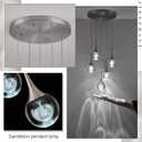 5 Lights Crystal Pendant Light, Brushed Nickel 25W Dimmable LED Teardrop Cluster Pendant Lighting Fixture for Dining Room Over Kitchen Island Bathroom Room Foyer Hallway Bedroom 6000k Cold White