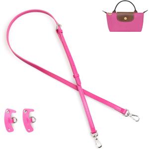 jiesinlov Leather Bag Shoulder Strap Crossbody Adjustable Replacement Conversion Kit Fit for Mini Pouch(ROSE)
