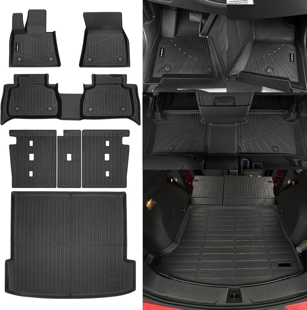 Naibeve Floor Mats for 2020-2025 BMW X6 M/M50i/sDrive40i/xDrive40i G06 - All Weather Custom Fit for BMW X6 Floor Mats & Cargo Mats & Backrest Mat Accessories