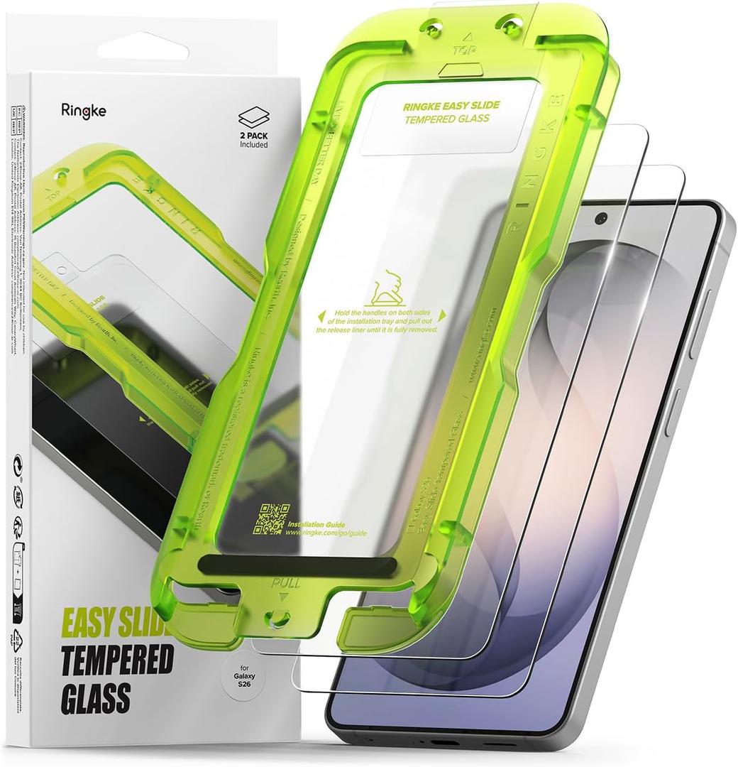 Ringke for Samsung Galaxy S26 Screen Protector [Easy Slide, 2 Pack]