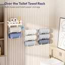SWTYMIKI Over the Door Towel Rack - 9 Tier Towel Racks for Bathroom Wall Mounted, Towel Holder with Shelf, Hanging Rolled Towel Storage Organizer for Small Bathroom, Camper, RV, White