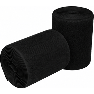 Sew on Hook and Loop Tape 4 Inch Wide,6.5 Feet Non-Adhesive Back Hook and Loop Strips Sewing Fastener Fabric Fastener Non Adhesive Interlocking Tape Black