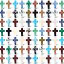 Nuenen 50 Pcs Cross Crystal Stones Bulks 1 Inch Cross Shaped Worry Stone Charm Palm Pocket Stone for crafts Necklace Bracelet Jewelry Making Witchcraft Easter Decor Gift(Elegant)