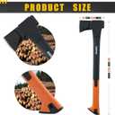 X17 Wood Splitting Axe, 24" Camping Outdoor Hatchet for Wood Splitting and Kindling, Forged Carbon Steel Heat Treated Hand Maul Tool, Nylon Hollow Handle Shock Reduction Handle