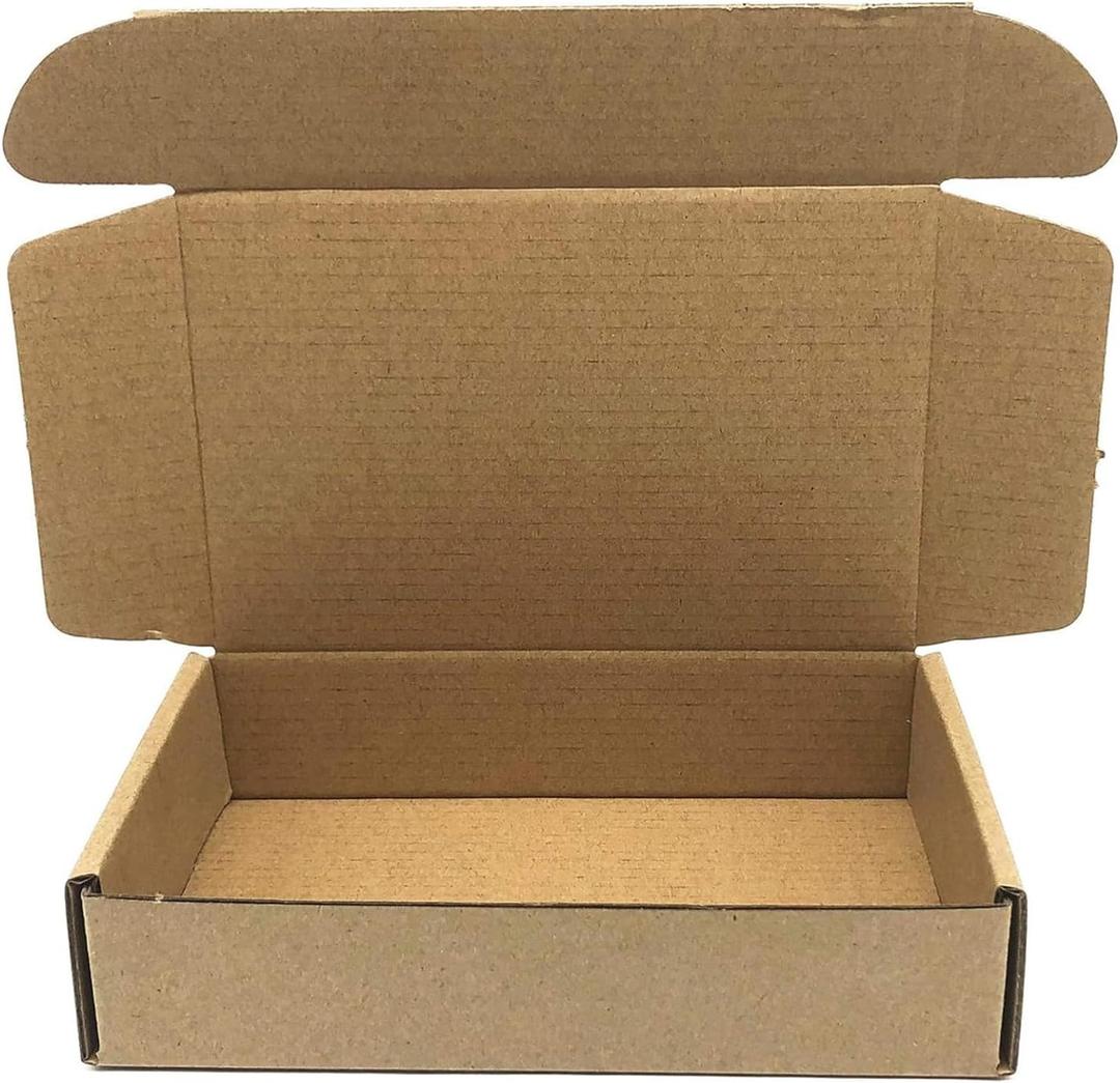 Small Cardboard Shipping Box Mailers 7.7x3.9x1.37 Inch Corrugated Packaging Storage Boxes 100 Pack (Inside Size: 7 x 3.75 x 1.25")