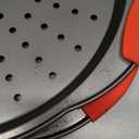 13 Inch Pizza Pan for Oven (2 Pack) Round Pizza Pan with Holes - Non-Stick Carbon Steel Pizza Tray with Silicone Handles - for Cooking, Baking, and Grilling - Dishwasher Safe