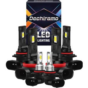 Compatible For 2015 2016 2017 2018 2019 2020 2021 2022 2023 Ford F150 High Low Beam Fog Lights Bulbs Combo,6000K White light,Car interior light bulb(Pack of 6)