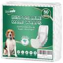 IMMCUTE Dog Diapers Male Small 50 Ct, Male Dog Diapers Disposable with Wetness Indicator, Adjustable Puppy Diapers Male, Flashdry Gel Technology, Male Dog Wraps for Incontinence & Marking