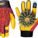 Gardening Gloves for Women and Men, Touchscreen Sheepskin Leather Garden Work Glove for Flex Breathable Yard Working (Medium (Pack of 1), Red)