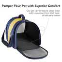 Cat, Dog Carrier for Medium Large Cats Puppies up to 60 Lbs, TSA Airline Approved Carrier Soft Sided, Collapsible Travel Puppy Carrier (Blue and Yellow, Large) (20.3Lx12.7Wx13.5H)