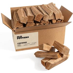 Old Potters Kiln Dried Firewood - Oak, 1100 Cu. in, 16-18 Logs ~ 8" x 2.5" Logs. Cooking Wood for Grilling, Smoking, and Firepits, Oak.