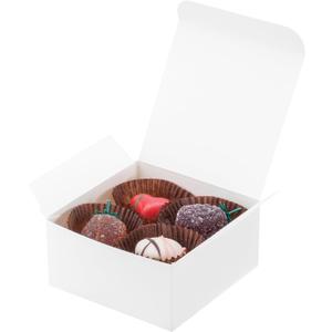 2 x UnicoPak 20 Pack 4x4x2 White Small Gift Boxes - Food Grade Cardboard Treat Boxes for Candy, Fudge, Cookies - Small Square Boxes for Ornaments, Jewelry Trinkets, Party Favors, Small Business Packaging