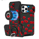 Buleens for iPhone 13 Pro Max Case - with Ring Stand & Camera Cover Cute Designed for Women Girls Kawaii Cherry for Phone Case for iPhone 13 Pro Max Compatible with Magsafe