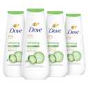 Dove Body Wash Refreshing Cucumber and Green Tea 4 Count Refreshes Skin Cleanser That Effectively Washes Away Bacteria While Nourishing Your Skin 20 oz