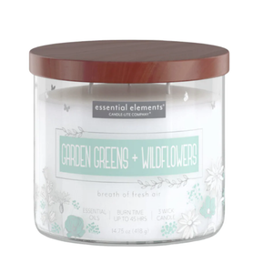 14.75oz - Garden Greens & Wildflowers - Candle-lite - Essential Elements