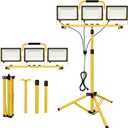 21000 Lumens Work Lights with Stand, 3 Head Portable LED Work Light,IP65 Waterproof Led Flood Light for Outdoor Indoor Job Site Workshop Garage Construction Site Lighting