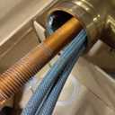 Moen Weymouth Brushed Gold Traditional Shepherd's Hook Pulldown Kitchen Faucet Featuring Pull Down Spray Head with Power Boost, S73004BG