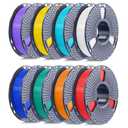 250g PLA Filament 1.75mm Bundle, SUNLU 3D Printer Filament Neatly Wound, Individually Vacuum Packed, 250g Spool, 8 Rolls, White+Red+Orange+Yellow+Green+Blue+Cyan+Purple