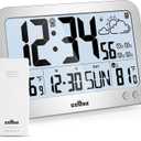 Atomic Clock, 10" Digital Clock Large Display, Wall Clocks Battery Operated with Backlight, Wireless Outdoor Sensor, Alarm Clock Indoor Outdoor Temp, 4 Time Zones, Auto DST, Clock for Bedroom (Sliver)