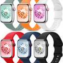 6 Pack Sport Bands Compatible with Apple Watch Band 38mm 40mm 41mm 42mm 44mm 45mm 49mm 46mm,Silicone Waterproof Strap for iWatch Apple Watch Series 11 10 9 Ultra 8 7 6 5 4 3 2 1 SE Women Men (Black/Abyss Blue/Marigold/Red/White/Cactus)