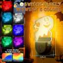 Meonum 2 Pack Christmas Night Light, 6 Color LED Vintage Christmas Night Light Dusk to Dawn, Nightlights Plug Into Wall for Bedroom Bathroom Living Room Porch Holiday Decor (Spooky B)