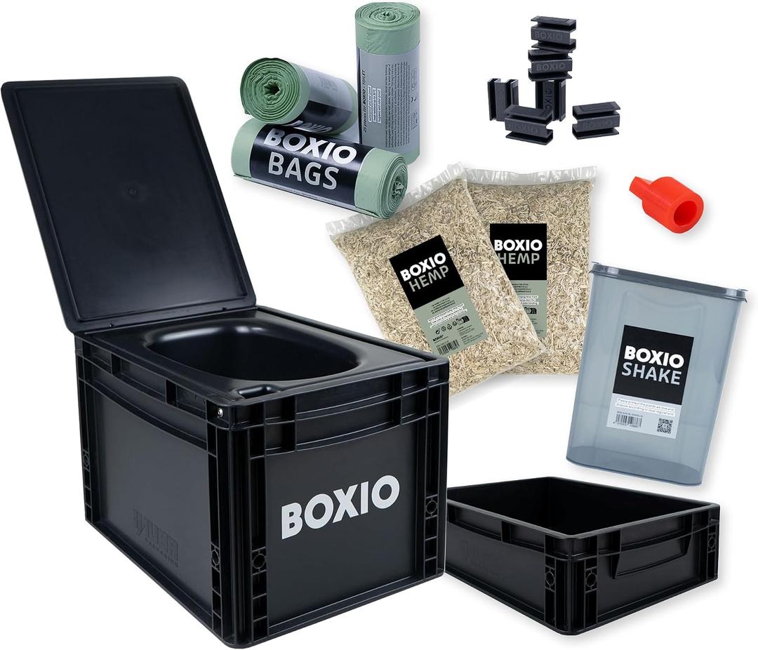 BOXIO Toilet - Portable Toilet, Camping Toilet, composting Toilet for car Camping, Boat or Camping. Mini Camping Toilet: 14,7" x 11,8" x 11,0" Made in Germany.