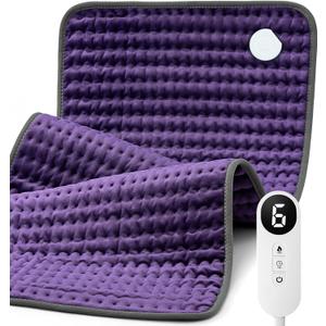 Blue Elf Heating Pad for Back/Neck/Shoulder Pain Relief, 33''17'' XXX Extra Large Electric Heating Pads for Cramps,Gifts for Women/Mom/Wife Her,Moist & Dry Heat Warm Pad(Purple)