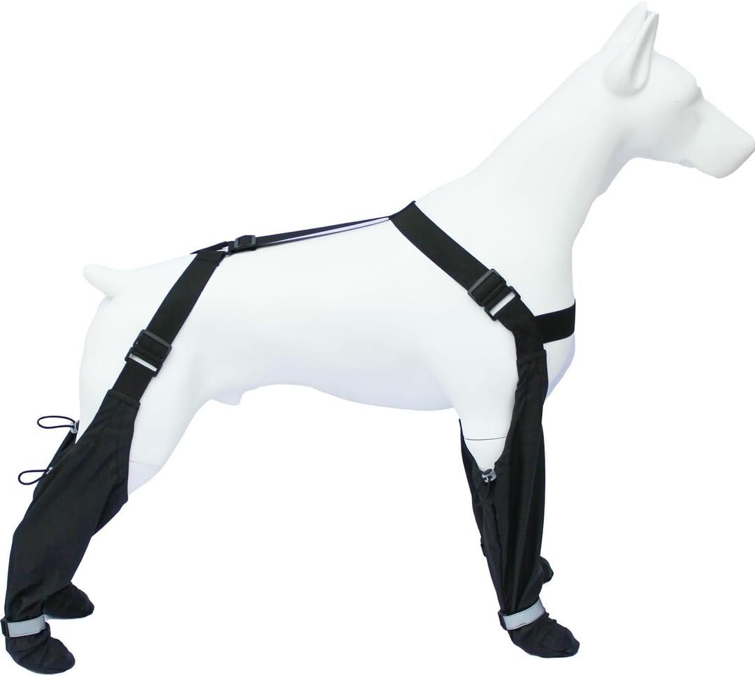 yucca Dog Suspender Booties, Paw Boot Leggings Anti-Slip, Pet Snow Pants with Attached Boots Waterproof, Adjustable Suspender Shoes for Dogs Winter Snow Rain Hiking Paws Protector (M)