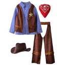 ReliBeauty Kids Cowboy Costume for Boys Cosplay Costumes Birthday Party Christmas Halloween Dress up Gift for Kids 4 Sets,Blue 10/150